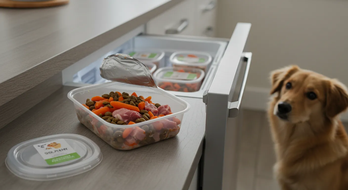 can you freeze fresh pet dog food after opening