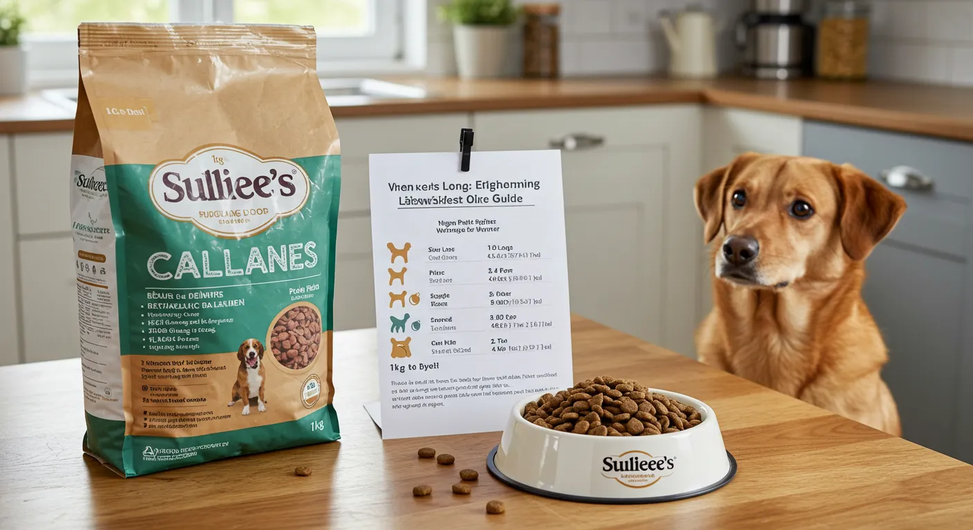How long does 1kg of dog food last?