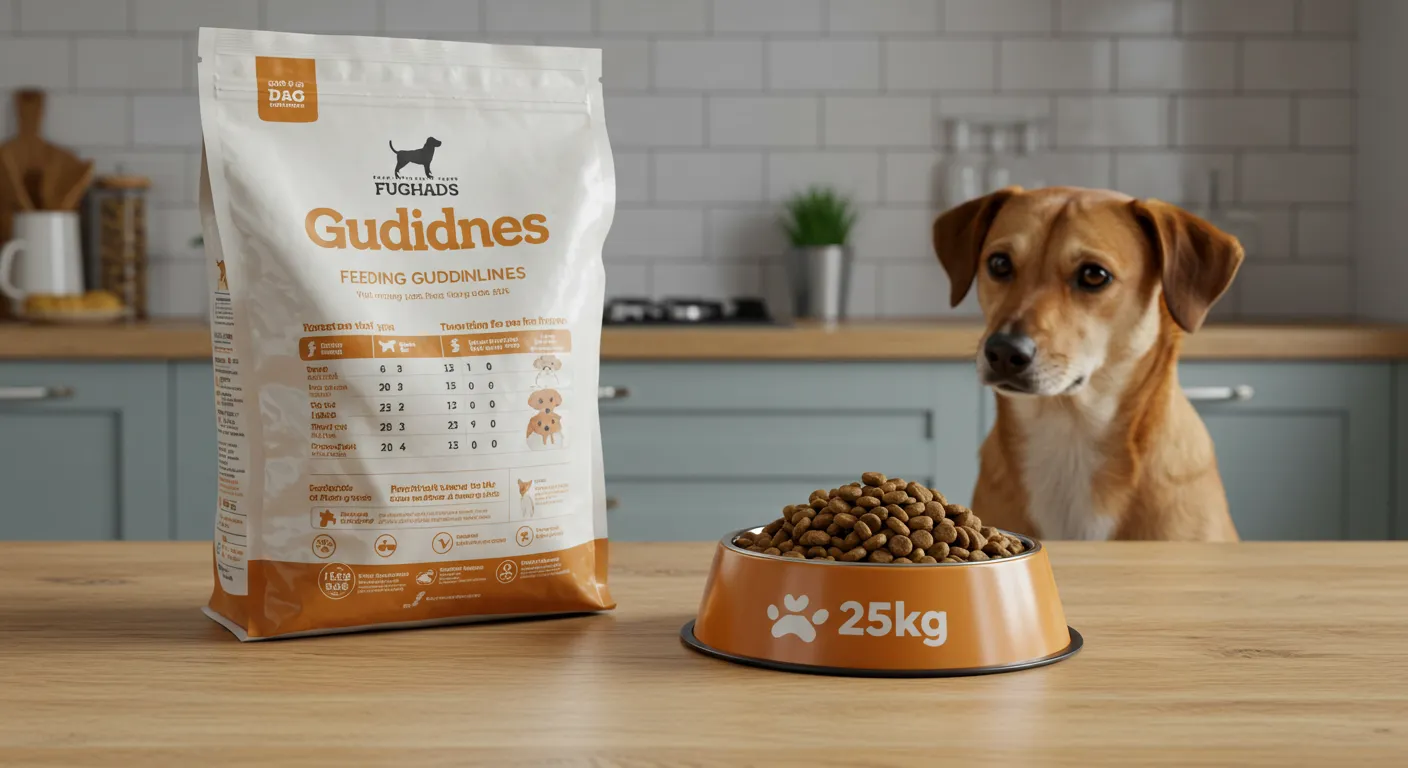 How much dry food should a 25kg dog eat?