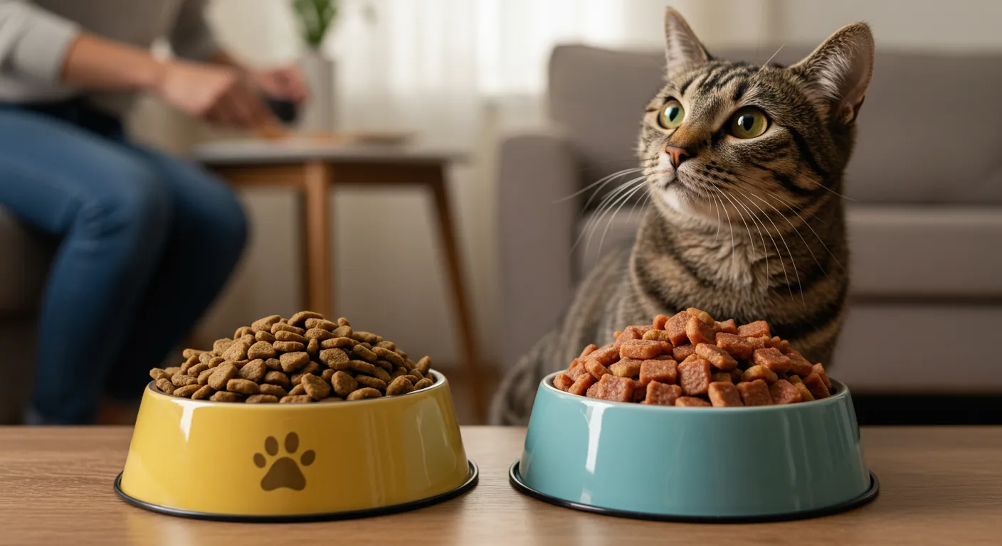 Is it okay to mix two different types of food for my cat?
