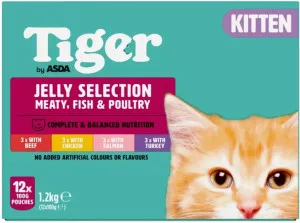 ASDA Tiger Kitten Jelly Selection Meaty, Fish & Poultry