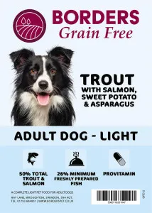 Borders Pet Foods Grain Free Adult Light With Trout, Salmon, Sweet Potato & Asparagus