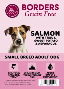 Borders Pet Foods Grain Free Small Breed Adult Salmon, Trout, Sweet Potato & Asparagus