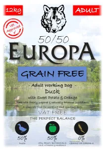 Europa 50/50 Grain Free Duck, Sweet Potato & Orange