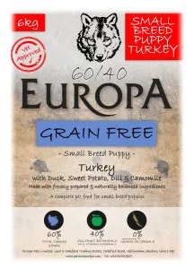 Europa Small Breed Puppy Turkey & Duck 60/40 with Sweet Potato & Herbs