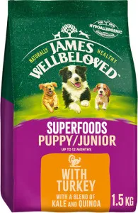 James Wellbeloved Puppy/Junior Turkey with Kale & Quinoa Superfoods