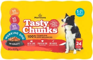 Morrisons Worker Dog Food Meat Chunks in Gravy