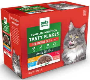 Pets at Home Complete Nutrition Tasty Flakes Variety Mature in Jelly