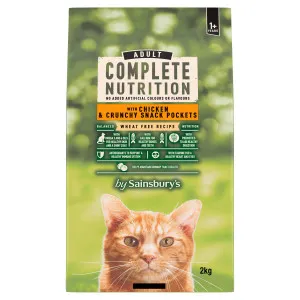 Sainsbury's Complete Nutrition Adult Cat with Chicken & Crunchy Snack Pockets