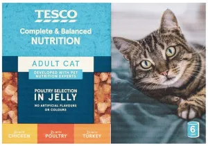 Tesco Adult Cat Poultry Selection in Jelly